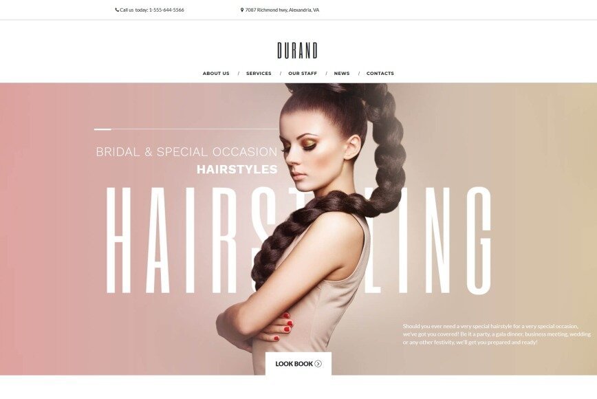 female hairstylist website example